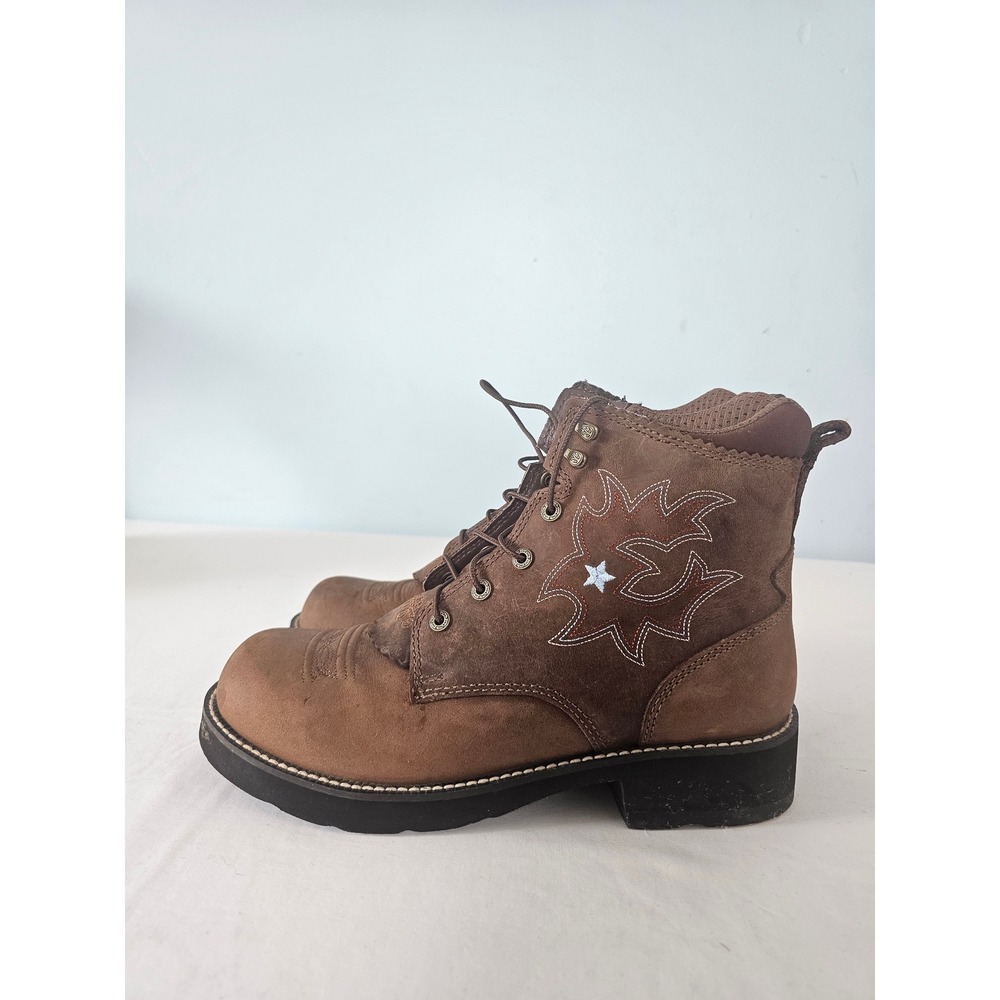 Westerncore Ariat Fatbaby Heritage Lace Up Boots Womens 10 Brown Leather Kiltie